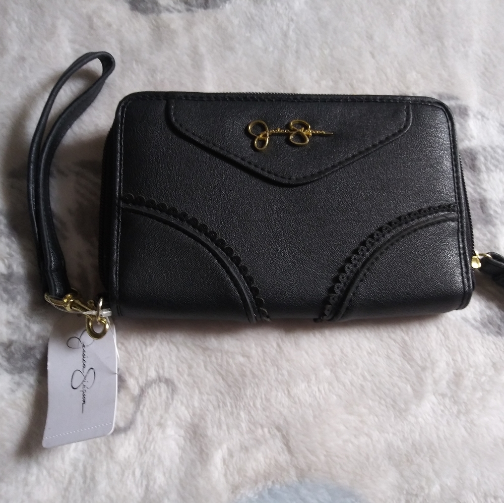 Jessica Simpson black wristlet